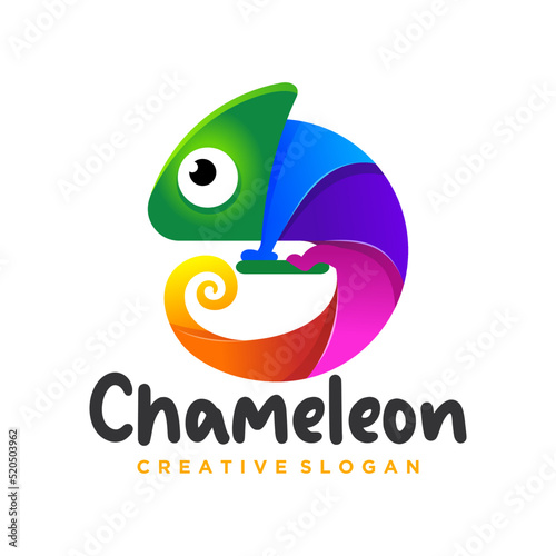 Chameleon mascot logo design vector illustration