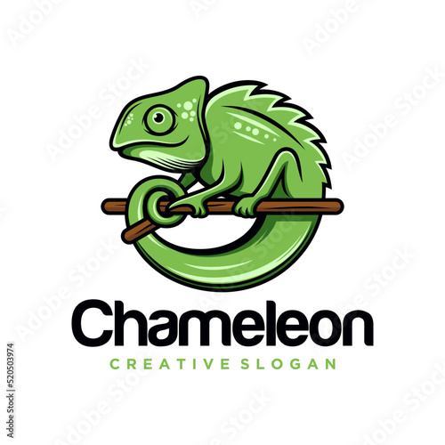 Chameleon mascot logo design vector illustration