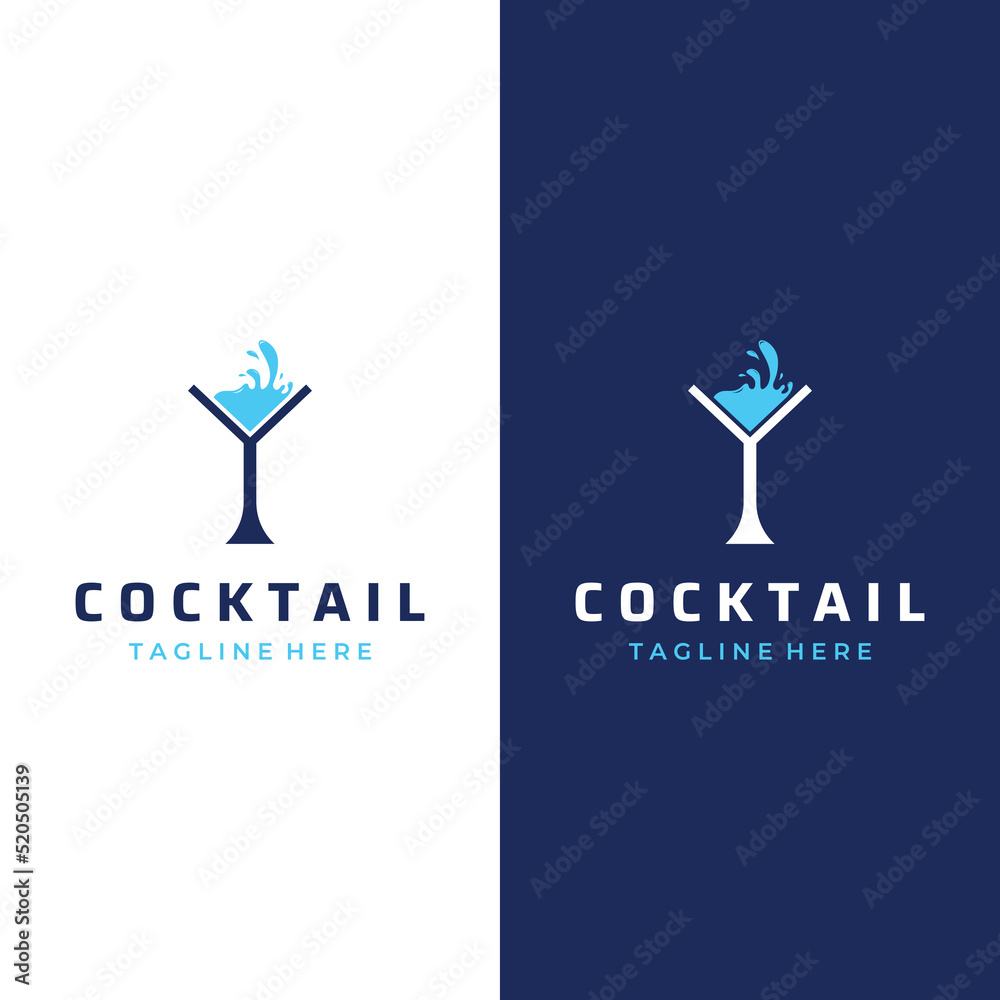 Alcohol cocktail logo, nightclub drinks.Logos for nightclubs, bars and more.In vector illustration concept style.