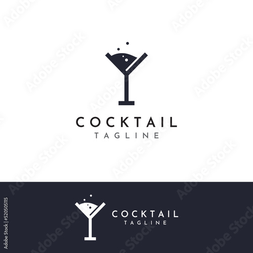 Alcohol cocktail logo, nightclub drinks.Logos for nightclubs, bars and more.In vector illustration concept style.
