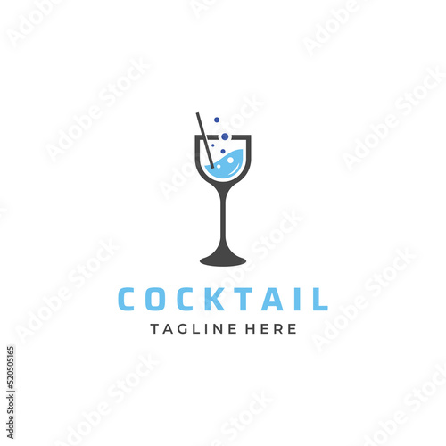 Alcohol cocktail logo, nightclub drinks.Logos for nightclubs, bars and more.In vector illustration concept style.