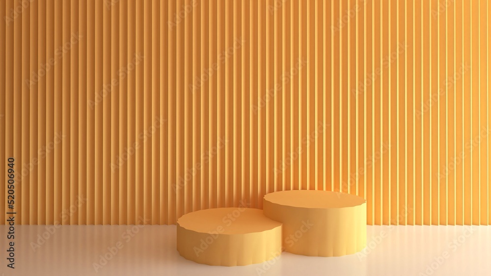 abstract orange background with 2 podiums, covering or present about your product abstract orange background with 2 podiums, covering or present about your product