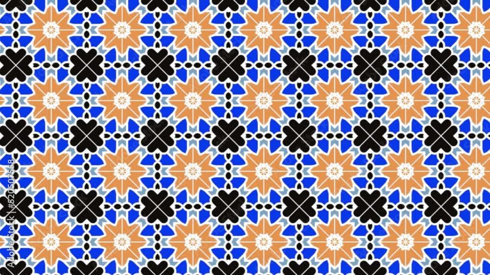 Seamless tile pattern illustration with floral signs. Panning Seamless tile pattern illustration with floral signs. Panning