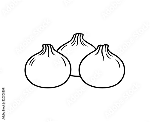 Steamed xiao long bao. Chinese buns, khinkali. Vector illustration