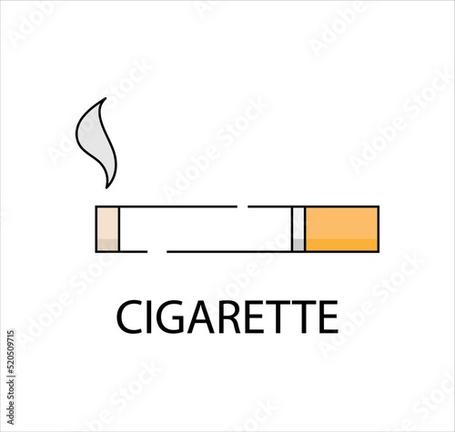 Cigarette concept line icon vector on white bakcground illustration vector