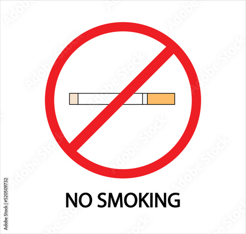No smoking sign on white background illustration vector