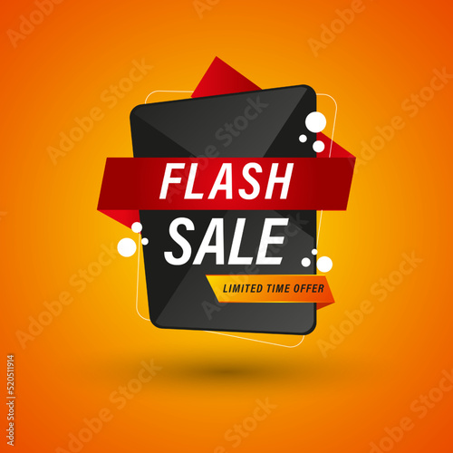 Flash sale banner template design. vector illustration.