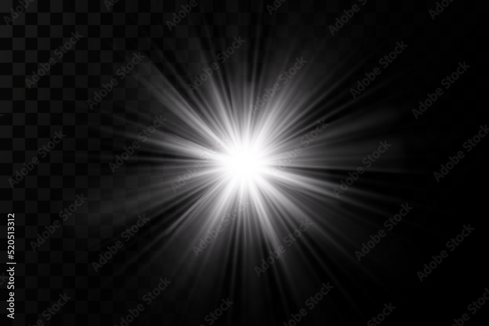 Set of flashes, Lights and Sparkles on a transparent background. Bright gold flashes and glares. Abstract golden lights isolated Bright rays of light. Glowing lines.