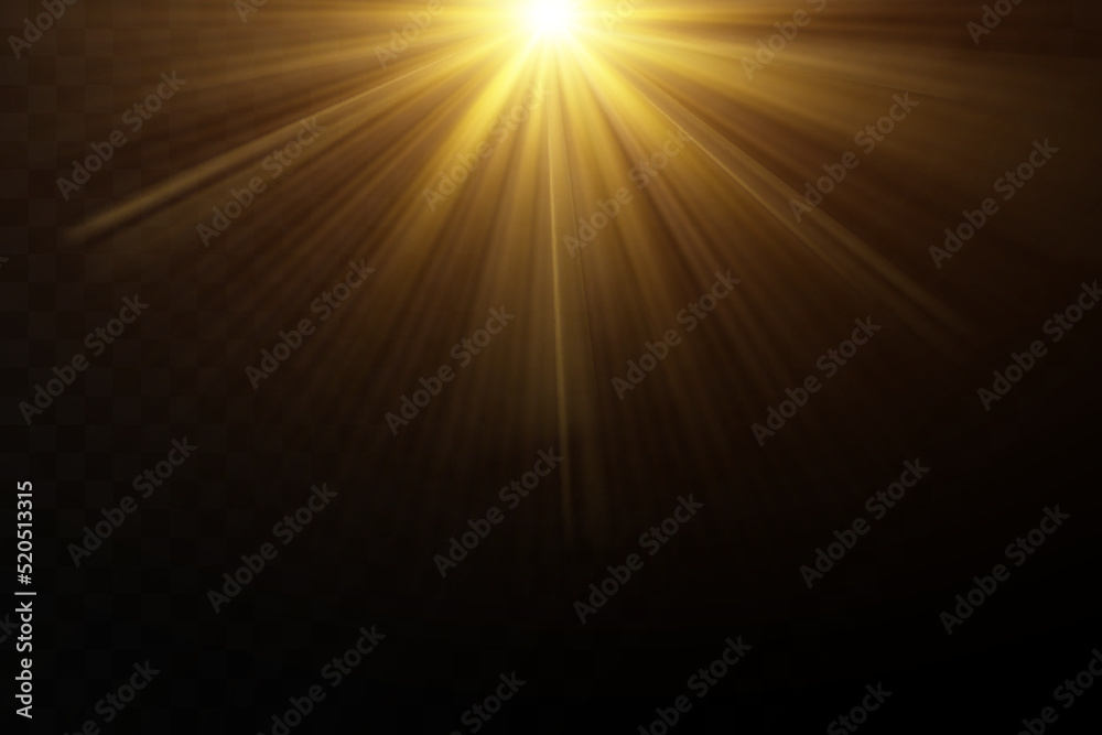 Shining golden stars isolated on black background. Effects, glare, lines, glitter, explosion, golden light. Vector illustration Shining golden stars isolated on black background. Effects, glare, lines, glitter, explosion, golden light. Vector illustration