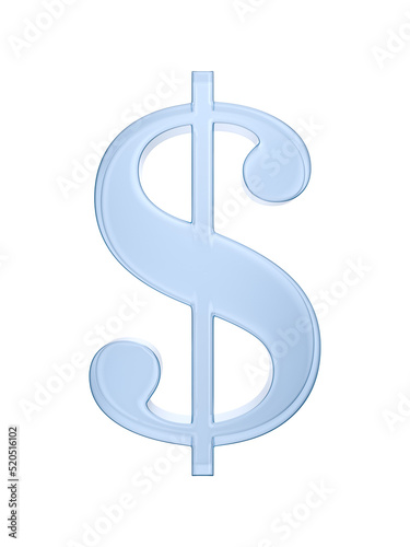 symbol dollar on white background. Isolated 3d illustration