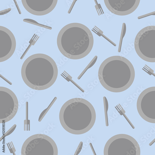 vector minimalistic cutlery seamless pattern