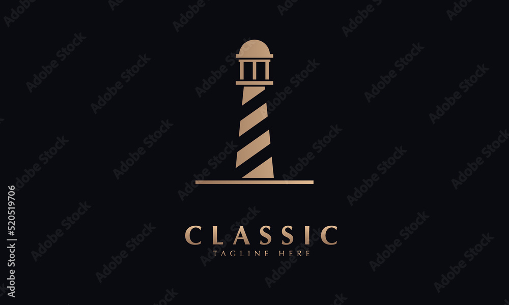 big tower or lighthouse building  vector logo monograme template
