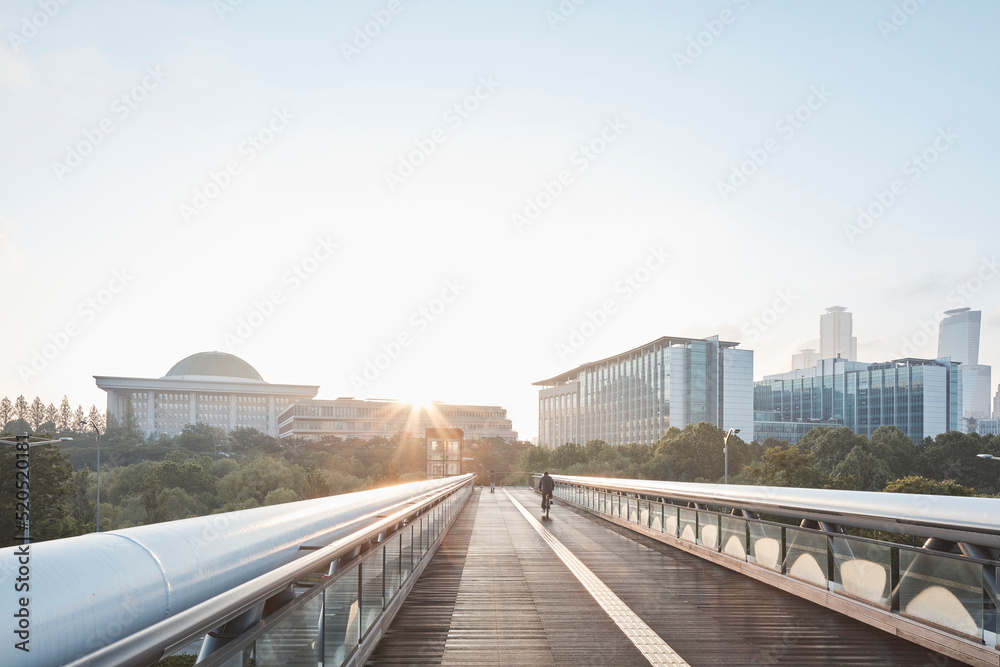 Fototapeta premium morning walking bridge