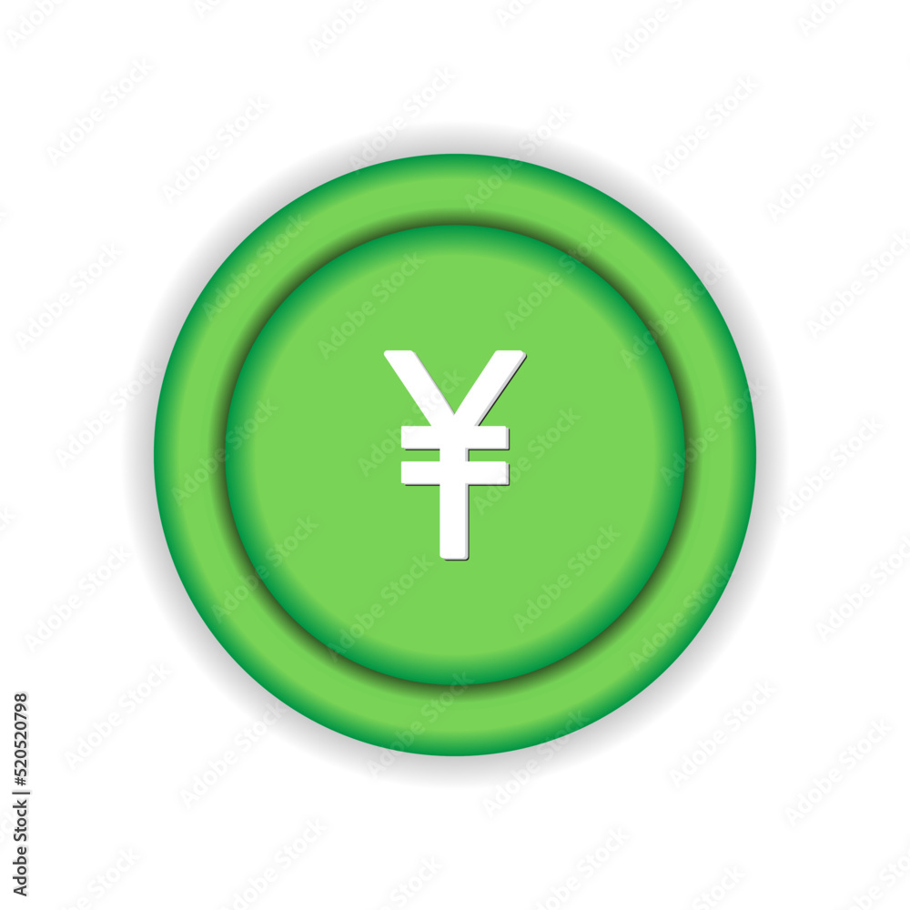 Japanese yen currency symbol vector. Japanese yen currency symbol vector.