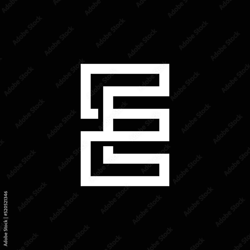 Modern letter E with overlapping line logo design Modern letter E with overlapping line logo design
