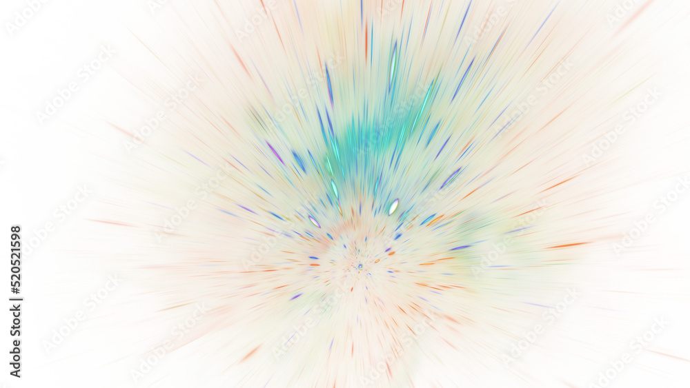 Fototapeta premium Abstract gold and green blurred sparkles. Fantastic holiday background. Digital fractal art. 3d rendering.