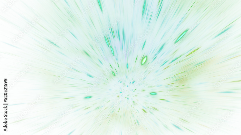 Obraz premium Abstract green blurred sparkles. Fantastic holiday background. Digital fractal art. 3d rendering.
