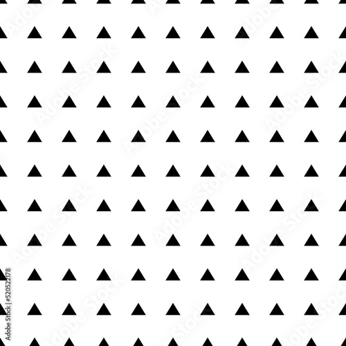 Square seamless background pattern from black triangle symbols. The pattern is evenly filled. Vector illustration on white background