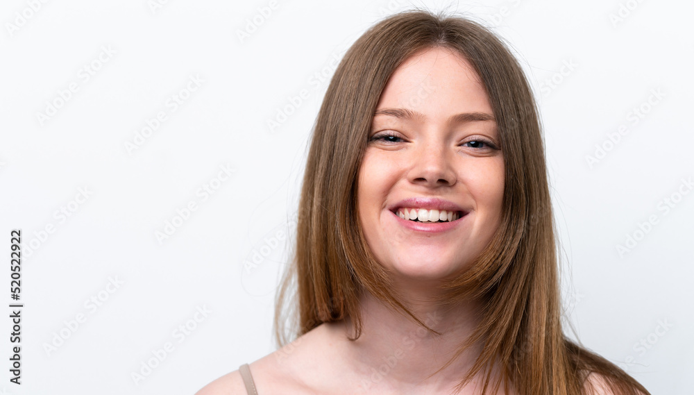Young caucasian woman isolated on white background . Portrait Young caucasian woman isolated on white background . Portrait