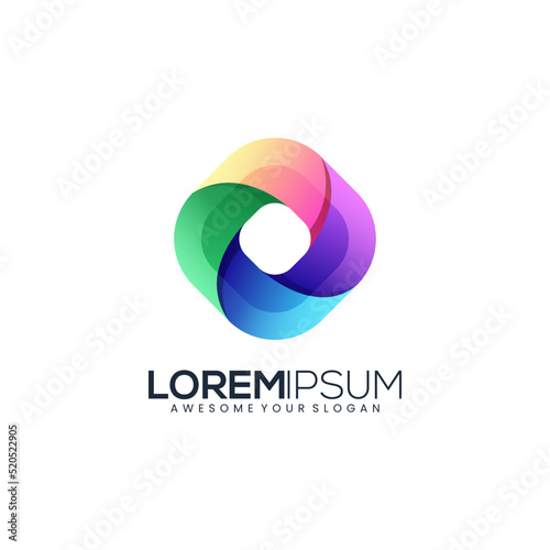 Modern abtsract colorful gradient logo photo