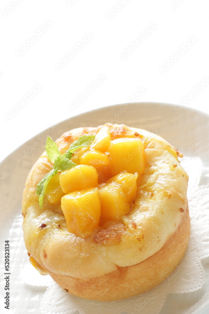 Freshness mango and herbal bun for gourmet breakfast
