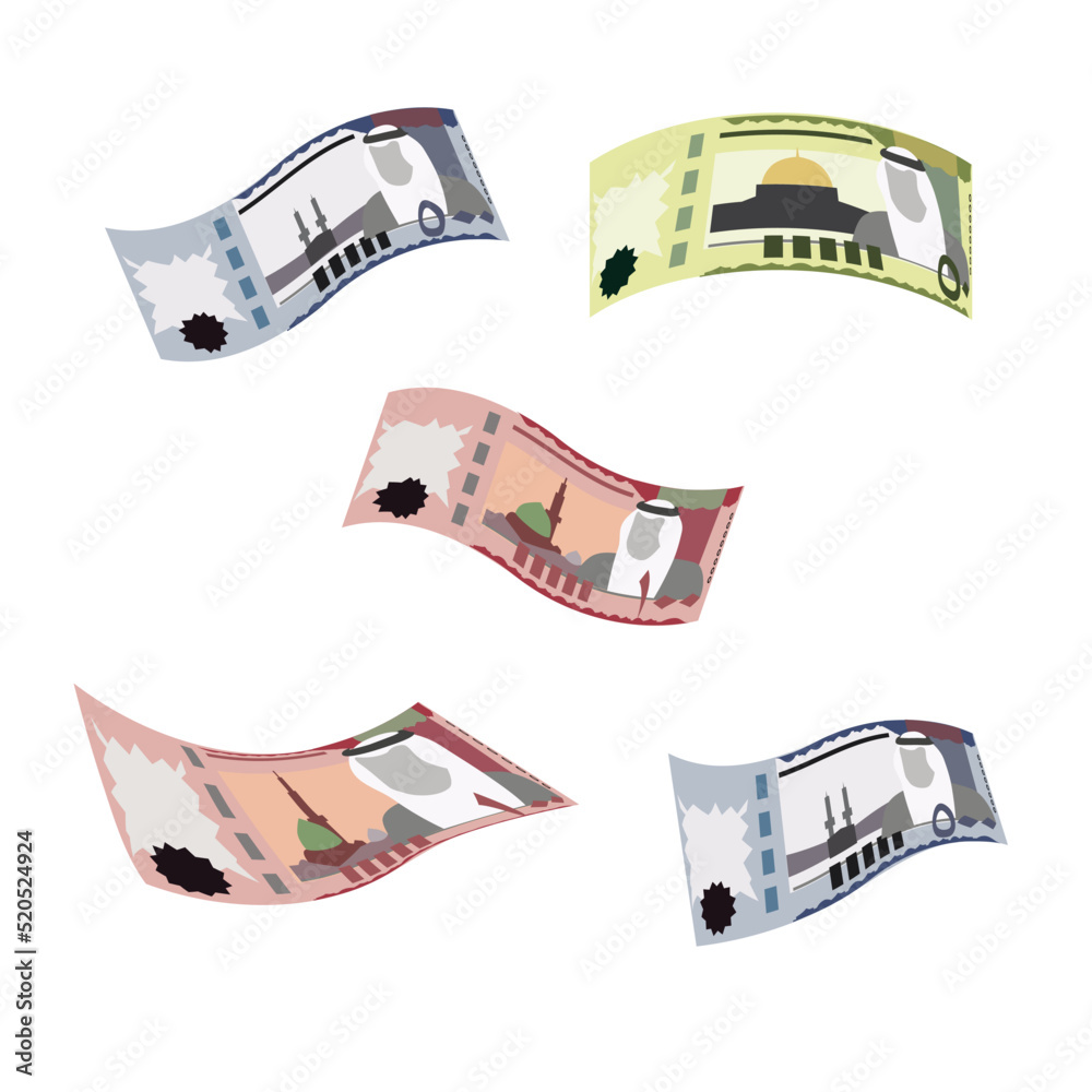 Saudi Riyal Vector Illustration. Saudi Arabia money set bundle ...