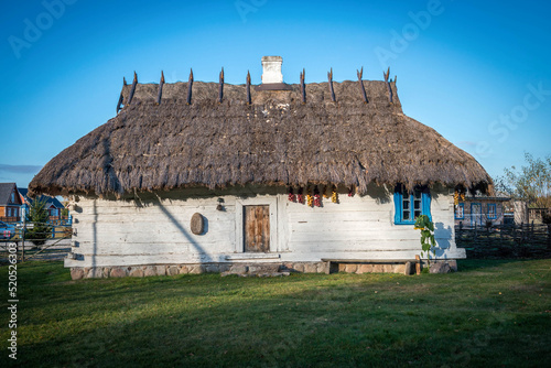 stara drewniana chata kryta słomą