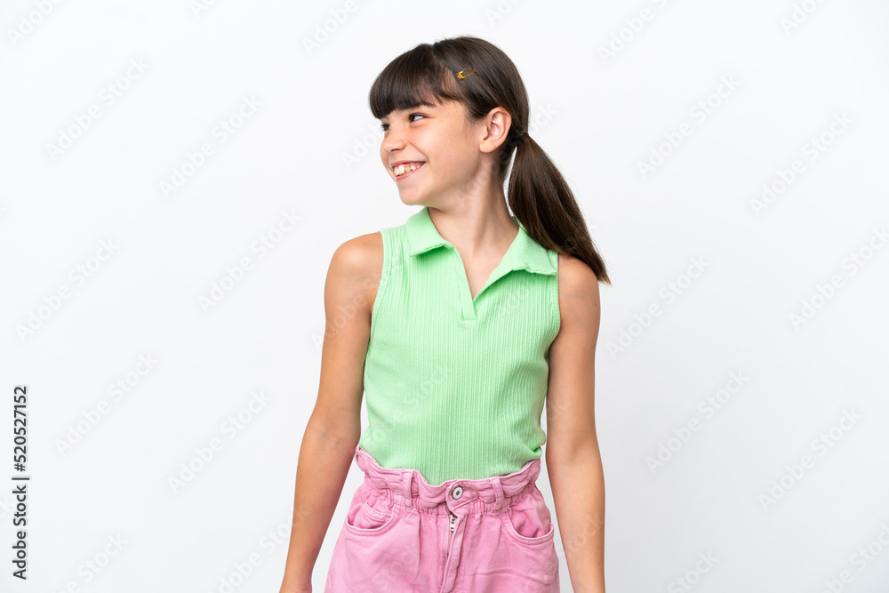 Little caucasian kid isolated on white background looking side Little caucasian kid isolated on white background looking side