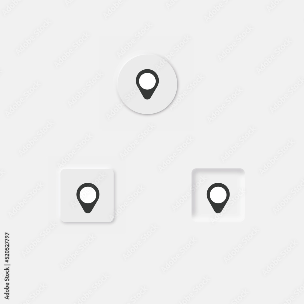 Neomorphic location icon button Neomorphic location icon button
