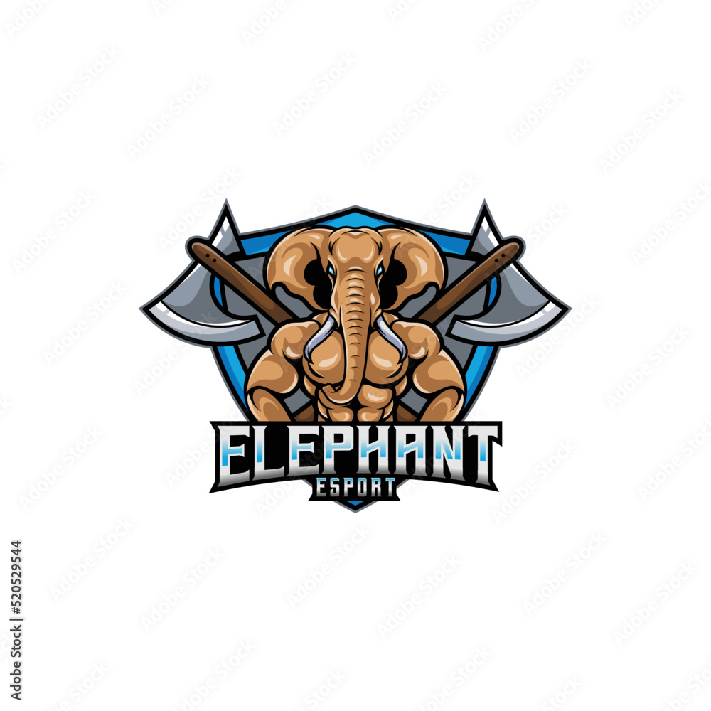 elephant mascot logo design vector illustration. can be used for the purposes of esport logos, streamer, etc.
