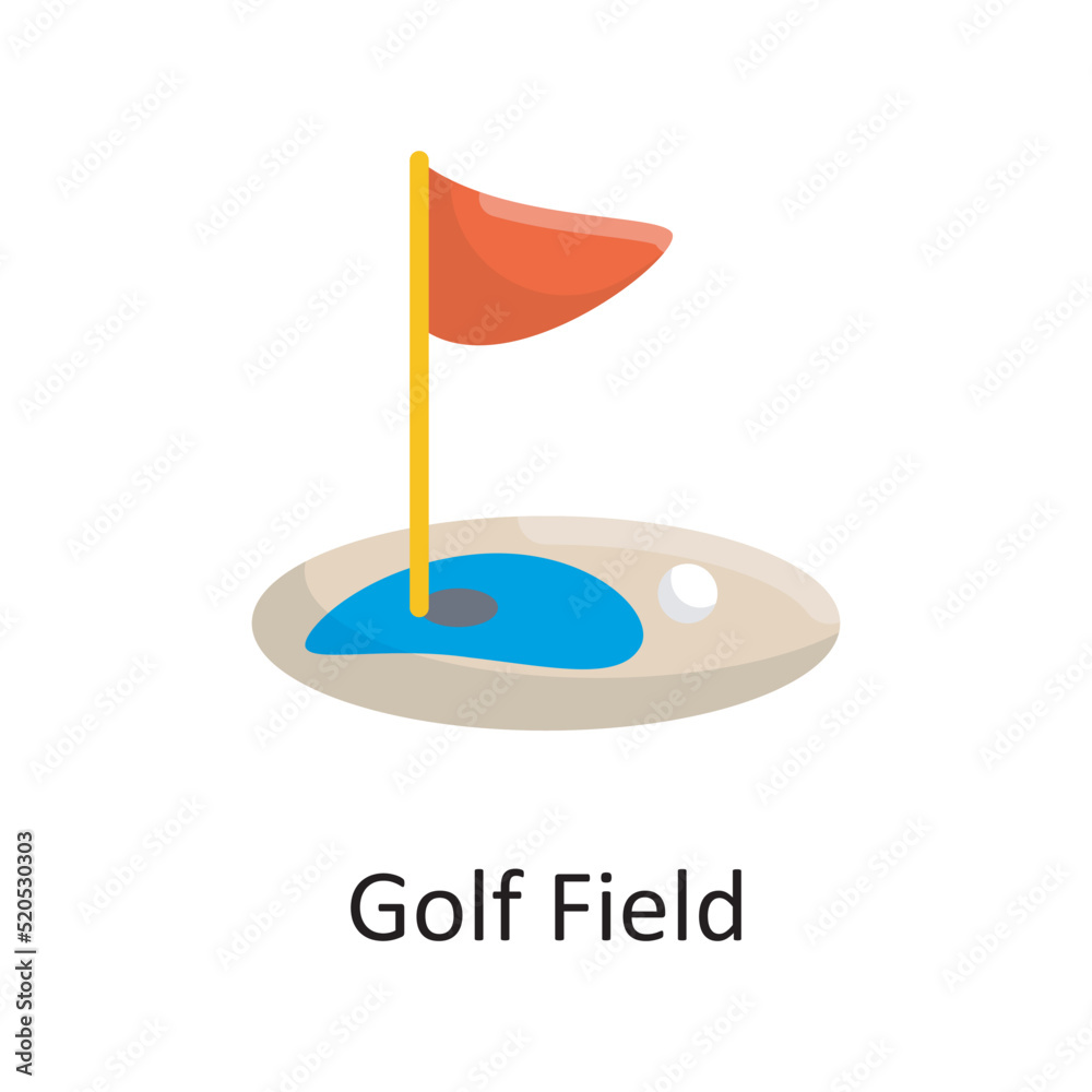 Golf Field vector flat Icon Design illustration. Miscellaneous Symbol on White background EPS 10 File Golf Field vector flat Icon Design illustration. Miscellaneous Symbol on White background EPS 10 File