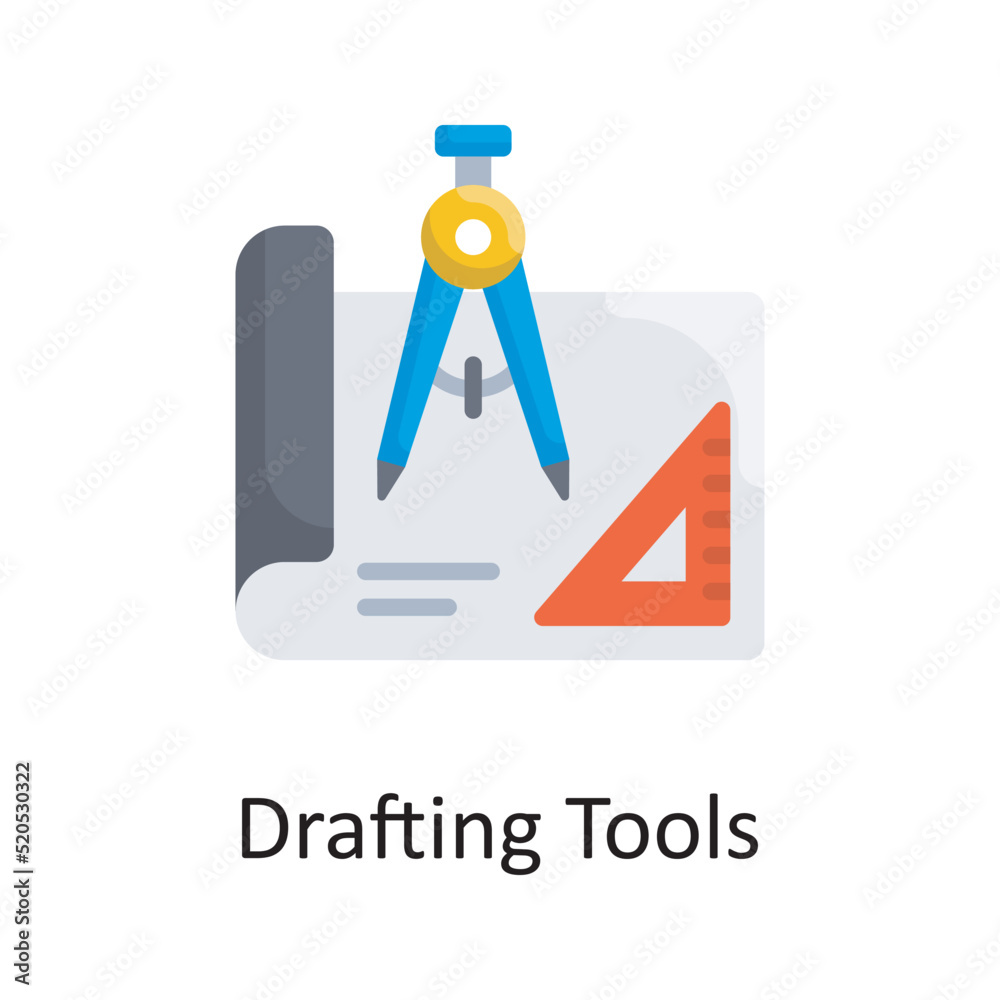 Drafting Tools vector flat Icon Design illustration. Miscellaneous Symbol on White background EPS 10 File Drafting Tools vector flat Icon Design illustration. Miscellaneous Symbol on White background EPS 10 File
