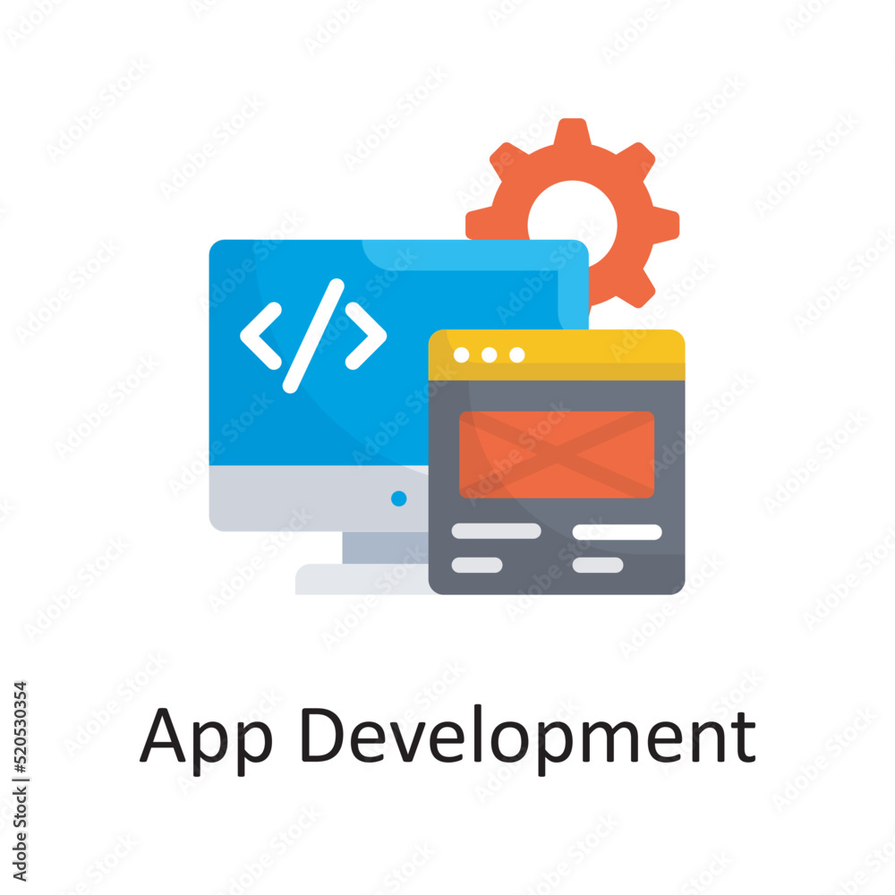 App Development vector flat Icon Design illustration. Miscellaneous Symbol on White background EPS 10 File App Development vector flat Icon Design illustration. Miscellaneous Symbol on White background EPS 10 File