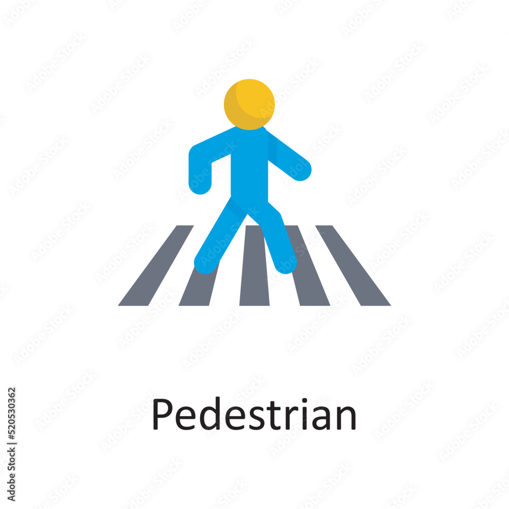 Pedestrian vector flat Icon Design illustration. Miscellaneous Symbol on White background EPS 10 File