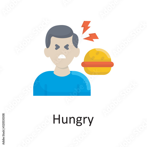 Hungry vector flat Icon Design illustration. Miscellaneous Symbol on White background EPS 10 File