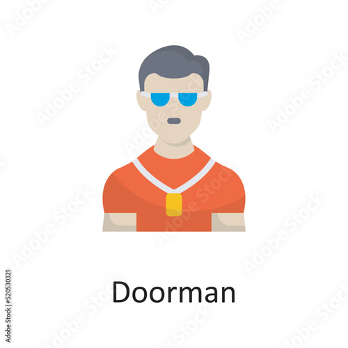 Doorman vector flat Icon Design illustration. Miscellaneous Symbol on White background EPS 10 File