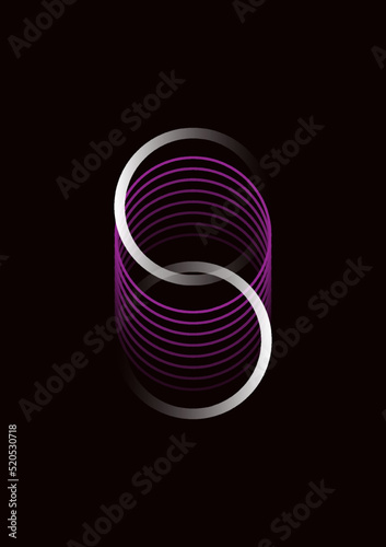 geometric abstract backgound cover, ring motion blur on dark color