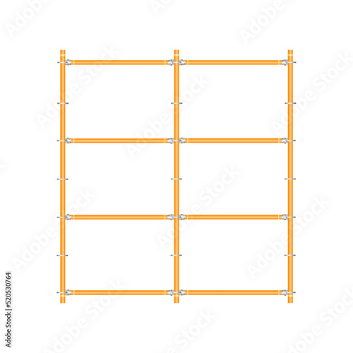 Mobile vector scaffolding, white background, used in construction areas.