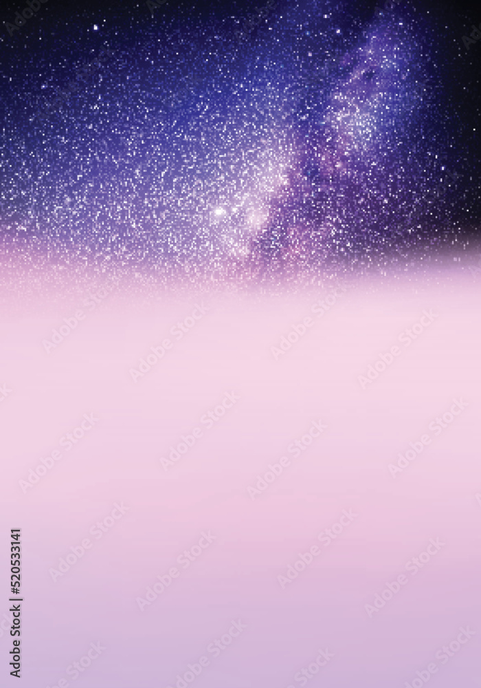 Fog waves and Milky Way. Natural background with clouds and starry sky Fog waves and Milky Way. Natural background with clouds and starry sky