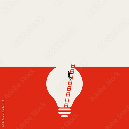 Business new idea breakthrough vector concept. Symbol of innovation, success, brainstorming. Minimal illustration