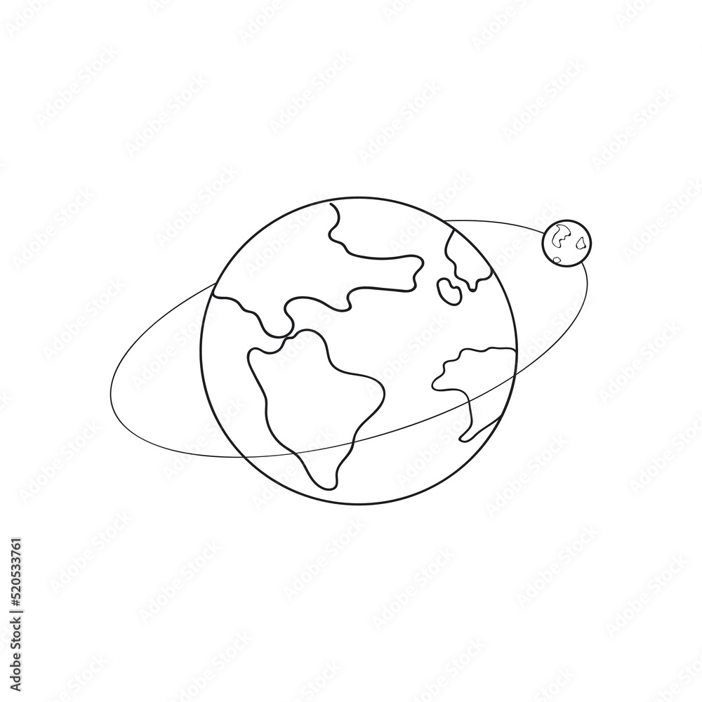 Planet earth in line art, element for design, logo. Planet earth in line art, element for design, logo.