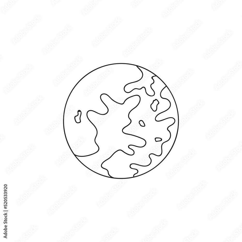 Planet in line art, element for design, logo. Planet in line art, element for design, logo.