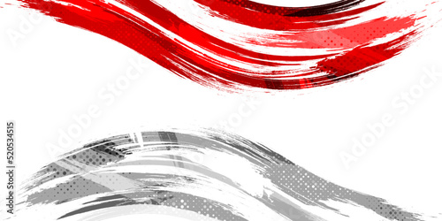 Indonesia Flag with Brush Concept. Happy Indonesian Independence Day. Flag of Indonesia in Grunge Style