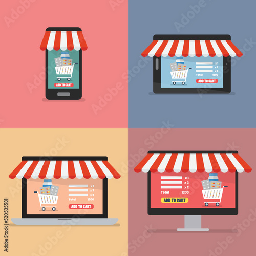 Online shopping medicine concept photo