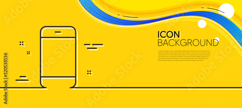 Smartphone icon. Abstract yellow background. Cellphone or Phone sign. Ð¡ommunication Mobile device symbol. Minimal smartphone line icon. Wave banner concept. Vector