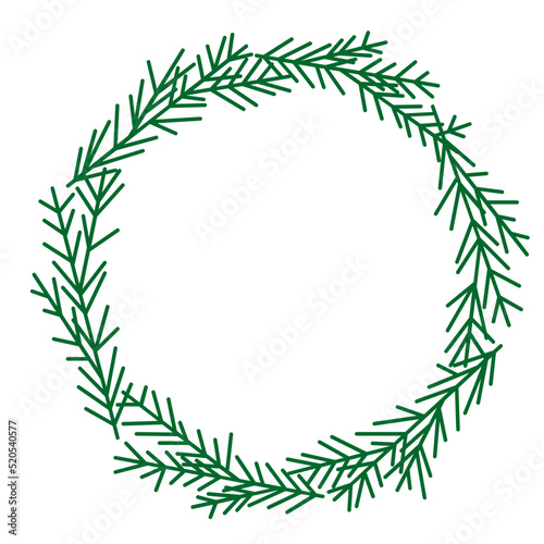 Winter round wreath svg  Christmas monogram frame with pine tree svg