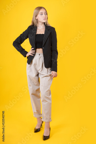Woman student. Girls blonde...
