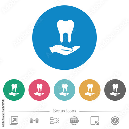 Dental provision flat round icons