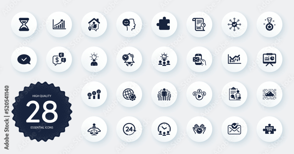 Set of Education icons, such as Survey check, Business idea and Meeting time flat icons. Group, Winner reward, Court judge web elements. Safe time, Messenger mail, Presentation signs. Vector Set of Education icons, such as Survey check, Business idea and Meeting time flat icons. Group, Winner reward, Court judge web elements. Safe time, Messenger mail, Presentation signs. Vector
