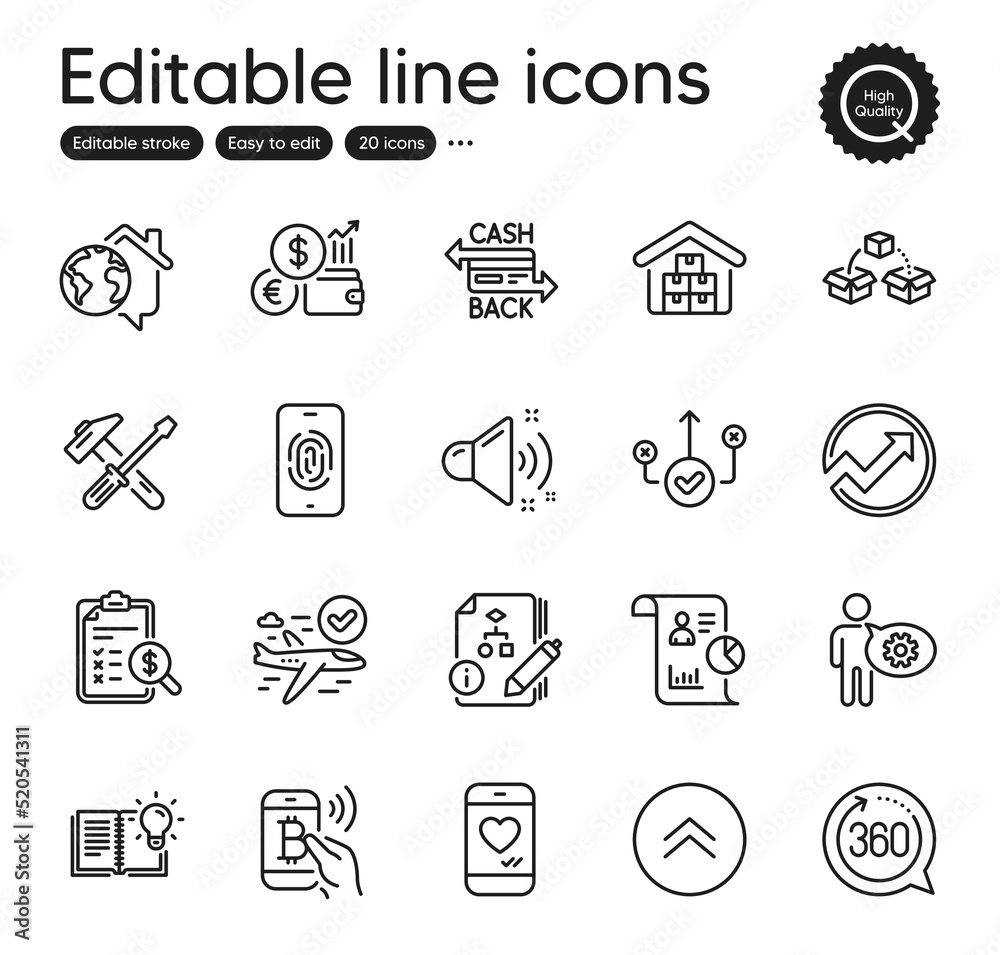 Set of Technology outline icons. Contains icons as Swipe up, Currency rate and Fingerprint elements. Cogwheel, Audit, Bitcoin pay web signs. Product knowledge, Work home. Outline swipe up icon. Vector Set of Technology outline icons. Contains icons as Swipe up, Currency rate and Fingerprint elements. Cogwheel, Audit, Bitcoin pay web signs. Product knowledge, Work home. Outline swipe up icon. Vector